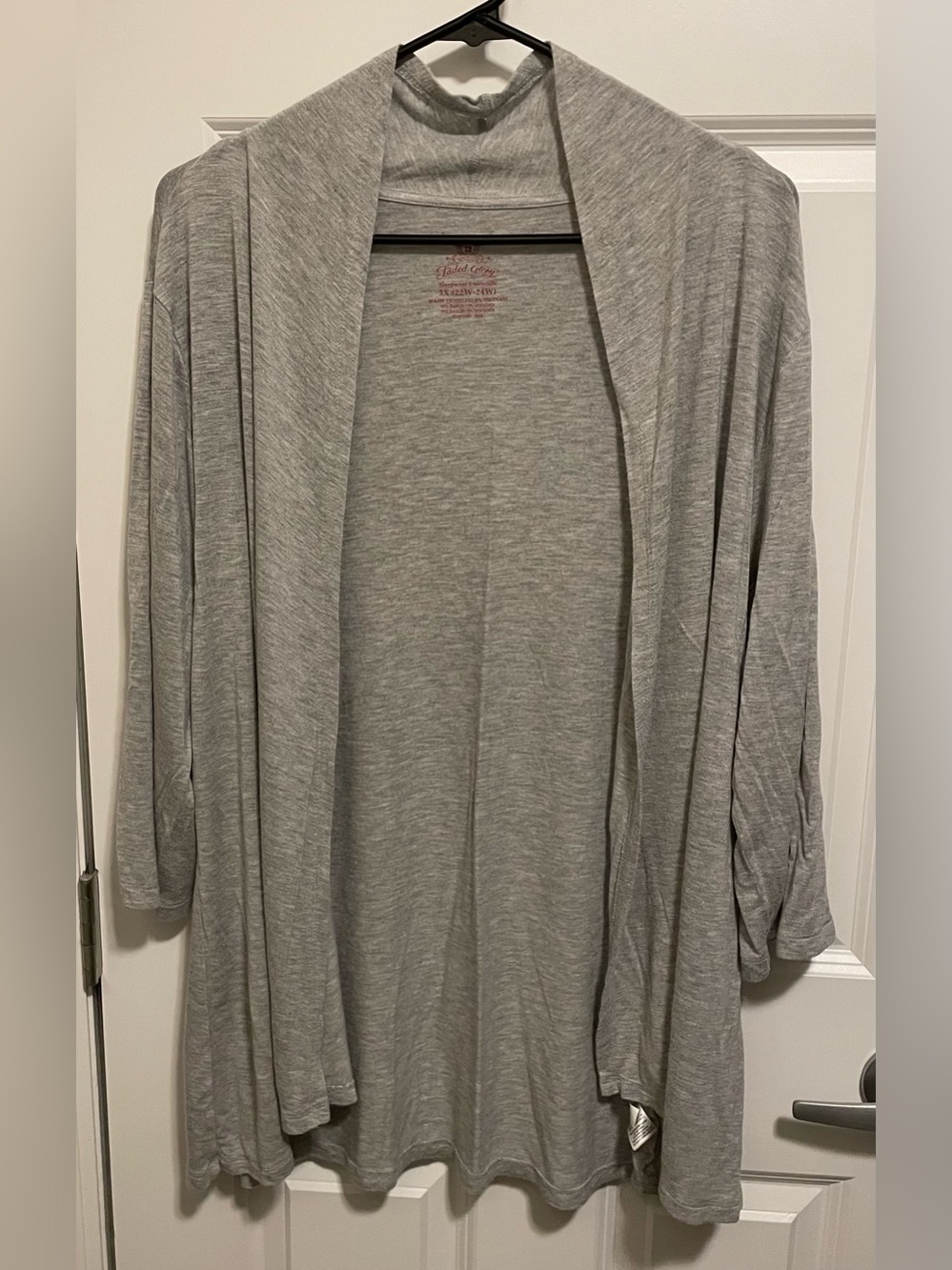 Faded Glory Grey Sleepwear Lounge Cardigan Robe Plus Size 3X 22W 24W